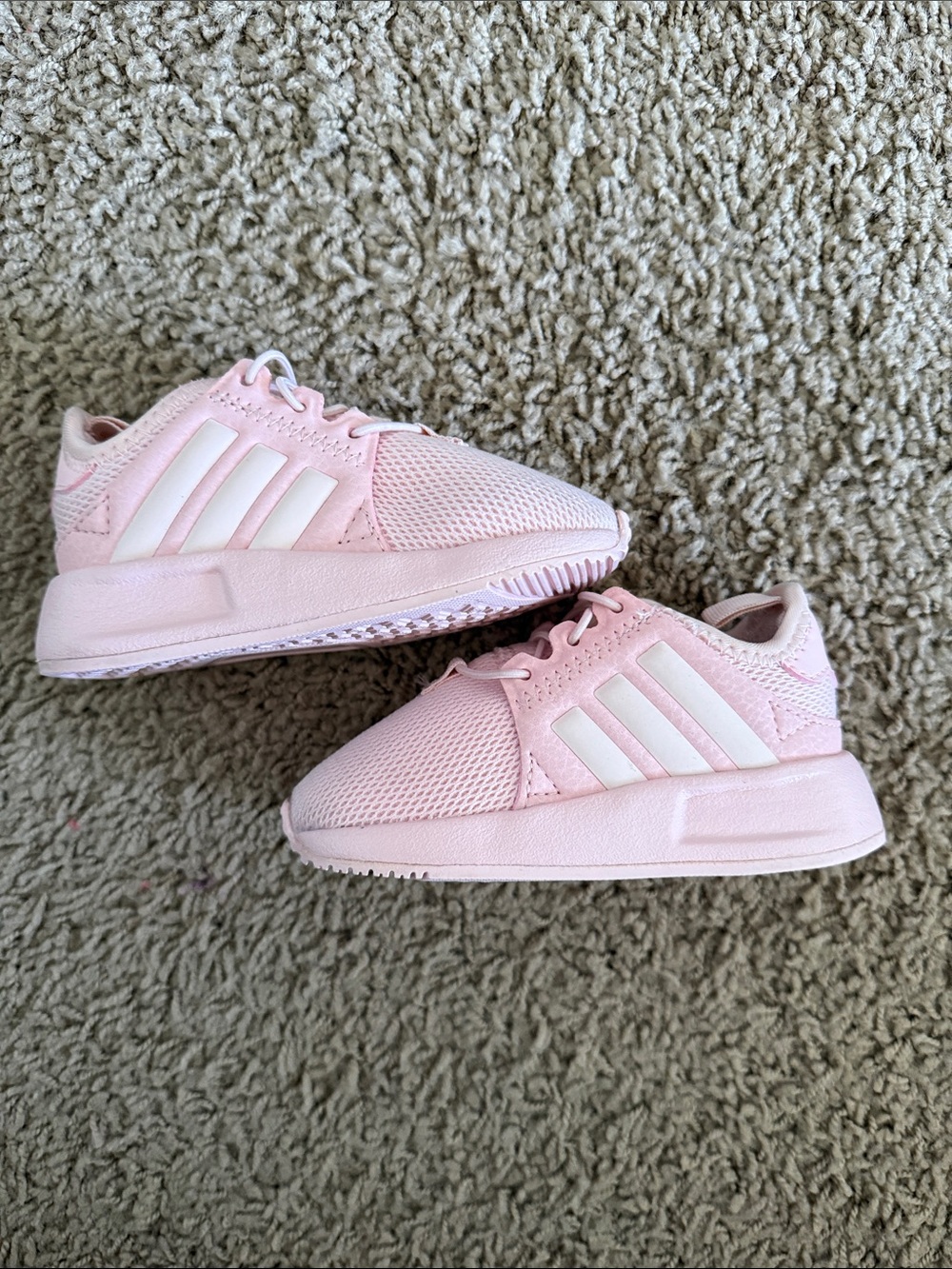 adidas Originals Pink Kids Sneakers with White Stripes